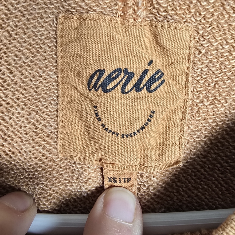 Aerie Down-To-Earth Oversized Sweatshirt In Burnt Orange Size XS Distressed - Picture 11 of 11